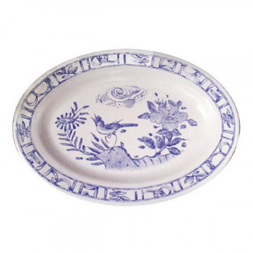 Gien 'Oiseau Bleu monochrome' Platte oval 37 x 26 cm