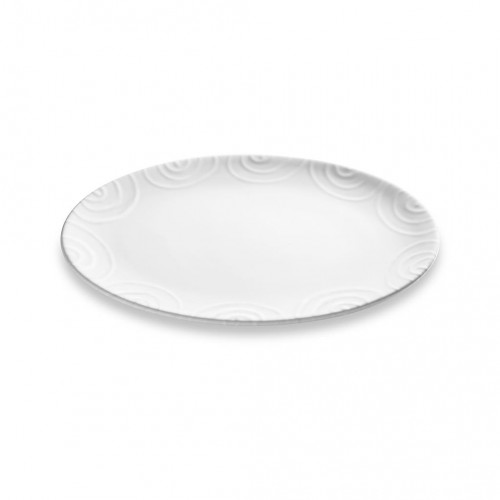 Gmundner Keramik Weißgeflammt Platte oval 28 cm