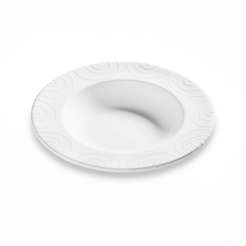 Gmundner Keramik Weißgeflammt Suppenteller Gourmet d: 24 cm / h: 4 cm