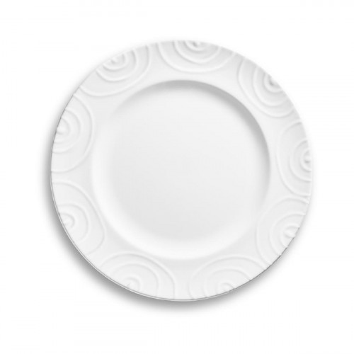 Gmundner Keramik Weißgeflammt Dessertteller / Frühstücksteller Gourmet d: 22 cm / h: 2,2 cm