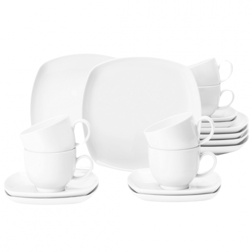 Seltmann Weiden Lido Weiß Kaffee-Set eckig 18-tlg.