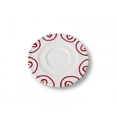 Gmundner Keramik Rotgeflammt Cappuccino-Untertasse Gourmet d: 14 cm
