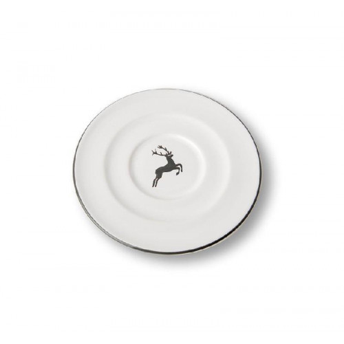 Gmundner Keramik Grauer Hirsch Cappuccino-Untertasse Gourmet d: 14 cm