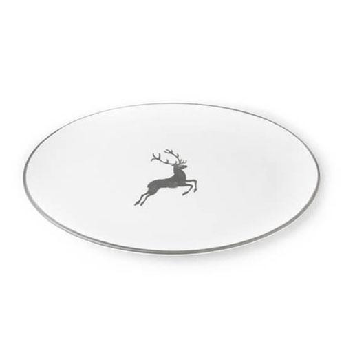 Gmundner Keramik Grauer Hirsch Platte oval 33x26x2,5 cm