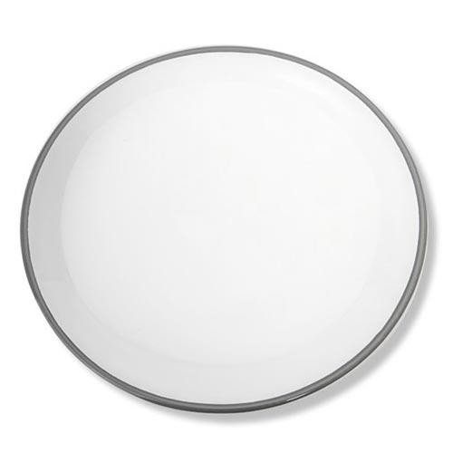 Gmundner Keramik Grauer Rand Speiseteller ohne Fahne Classic 28 cm