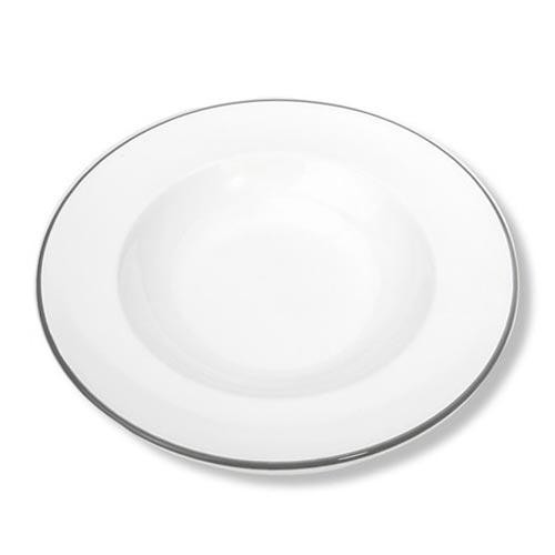 Gmundner Keramik Grauer Rand Suppenteller mit Fahne Gourmet 24 cm