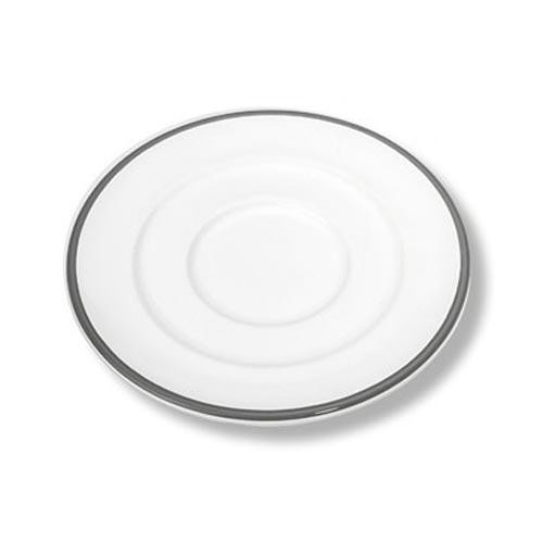 Gmundner Keramik Grauer Rand Kaffee-Untertasse mit Fahne Gourmet 16 cm