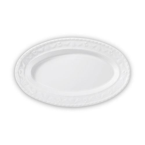 KPM Kurland Weiß Sauciere Unterteil / Gurkenschale 24 x 15 cm