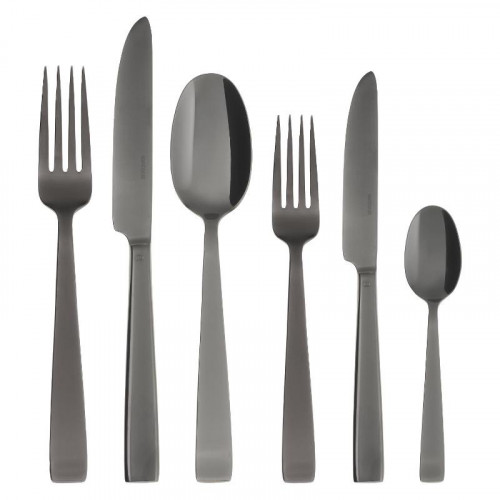 Sambonet Flat - Edelstahl / PVD schwarz Besteckset 36-tlg Vollheft / Monoblock