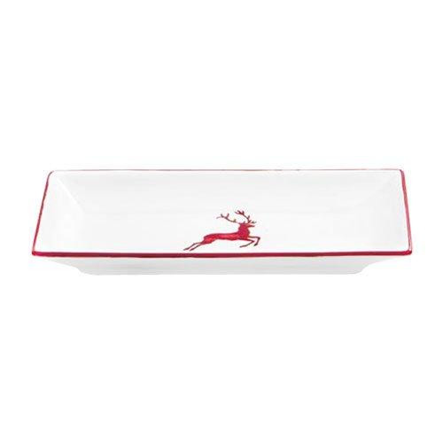 Gmundner Keramik Rubinroter Hirsch Snackschale 22x11x2,7 cm