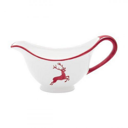 Gmundner Keramik Rubinroter Hirsch Sauciere Gourmet 0,2 L / h: 10 cm