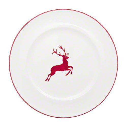 Gmundner Keramik Rubinroter Hirsch Speiseteller Gourmet d: 27 cm / h: 2 cm