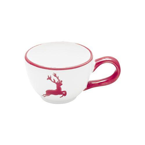 Gmundner Keramik Rubinroter Hirsch Kaffee-Obertasse glatt 0,19 L / h: 6,6 cm