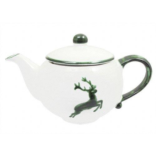 Gmundner Keramik Grüner Hirsch Teekanne glatt 1,5 L / h: 16,5 cm
