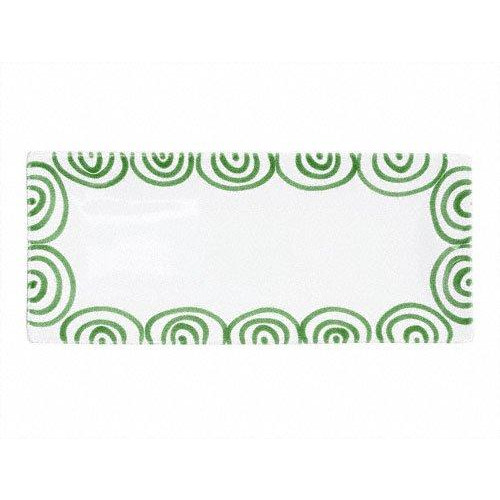 Gmundner Keramik Grüngeflammt Platte recheckig 36x15x2,8 cm