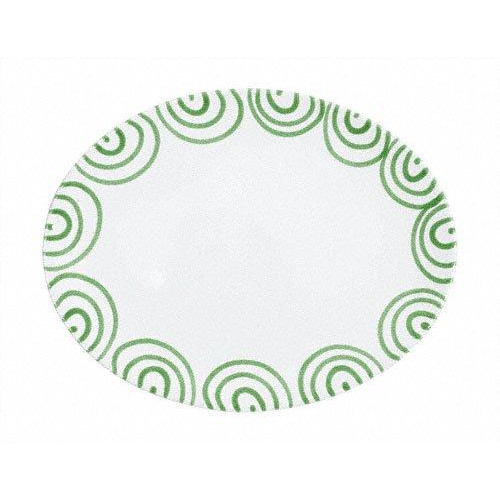 Gmundner Keramik Grüngeflammt Platte oval 28x21x2,3 cm