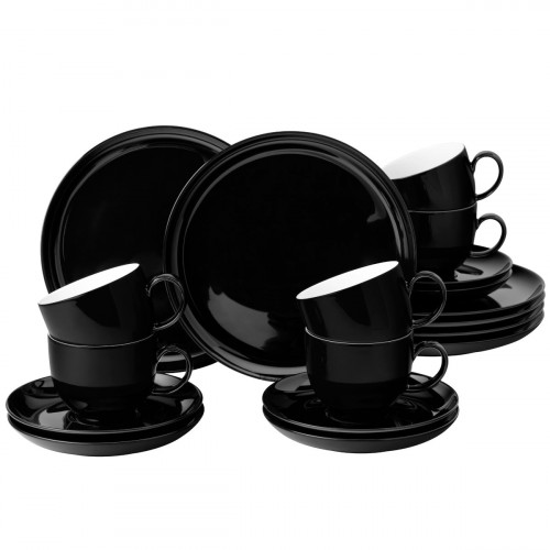 Seltmann Weiden Lido Solid Black Kaffee-Set rund 18-tlg.