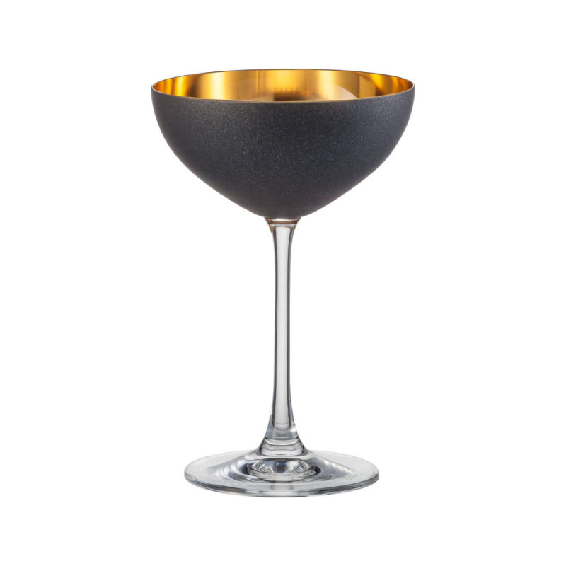 Eisch Cosmo schwarz gold Dessertschale Glas 250 ml / 17 cm