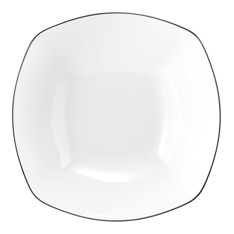 Set Di 6 Piatti Fondi Seltmann Weiden Lido Black Line – Porcellana, ø 21 Cm, Bordo Nero, Lavastoviglie E Microonde