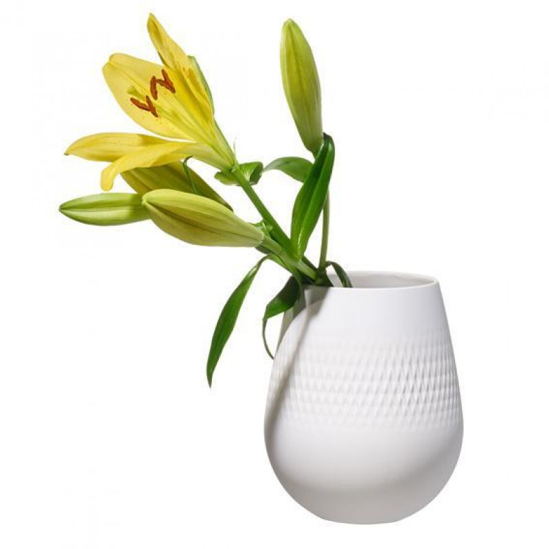 Villeroy & Boch Manufacture Collier Blanc Vase Carré klein 12,5x12,5x14 cm