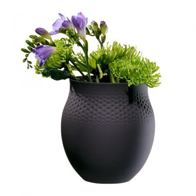 Villeroy & Boch Manufacture Collier Noir Vase Perle groß 17,5 cm