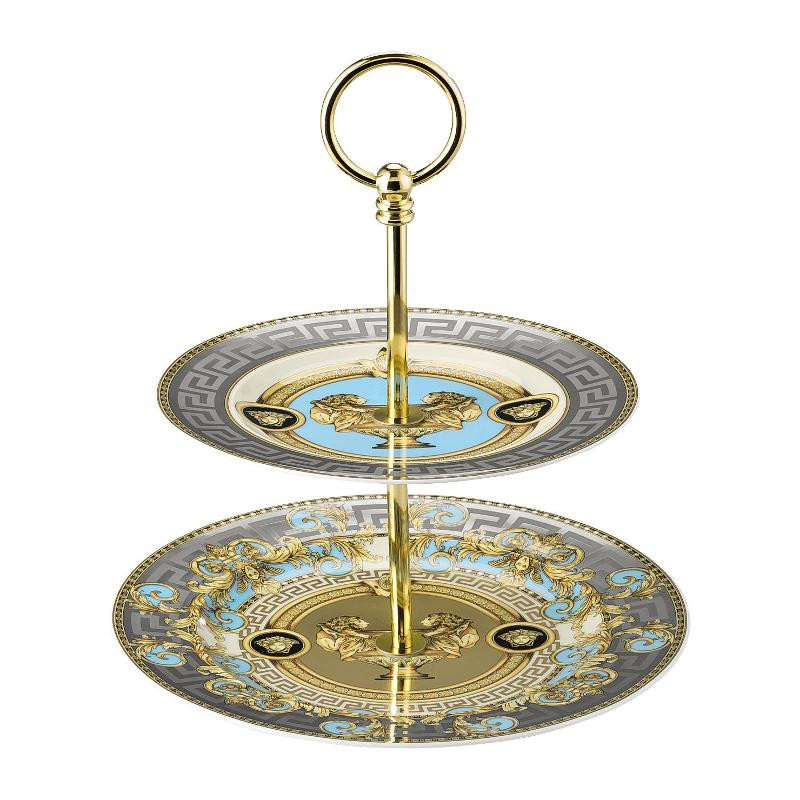 Rosenthal Versace Prestige Gala Le Bleu Etagere klein 2 tlg. 18 22 cm