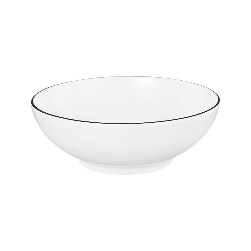 Set Di 6 Piatti Fondi Seltmann Weiden Lido Black Line – Porcellana, ø 21 Cm, Bordo Nero, Lavastoviglie E Microonde