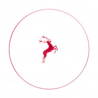 Gmundner Keramik Bordeauxroter Hirsch Speiseteller Cup 28 cm 