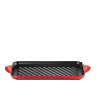 Le Creuset Grillpfannen und Grillplatten Rechteckige Grillplatte Kirschrot 32 cm