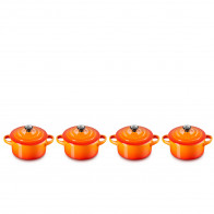 Le Creuset Poterie Kochen & Backen Mini-Cocotte Ofenrot Set 4-tlg.