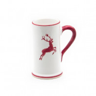 Gmundner Keramik Bordeauxroter Hirsch Bierkrug Form-A Klein 0,3 L / h: 14 cm