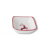 Gmundner Keramik Bordeauxroter Hirsch Schälchen quadratisch 9x9x3,4 cm
