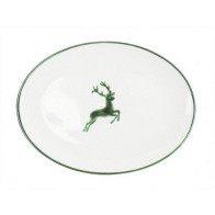 Gmundner Keramik Grüner Hirsch Platte oval 28x21x2,3 cm