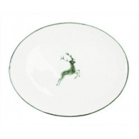 Gmundner Keramik Grüner Hirsch Platte oval 33x26x2,5 cm
