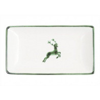 Gmundner Keramik Grüner Hirsch Snackschale 22x11x2,7 cm