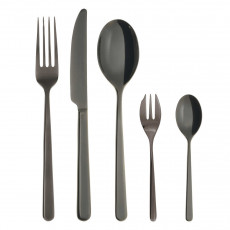 Sambonet Linear - Edelstahl / PVD schwarz Besteckset 30-tlg. Vollheft / Monoblock