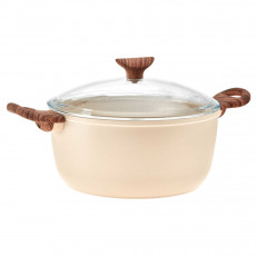 Sambonet Rock'n'Rose - Aluminium-Antihaft Fleischtopf mit Deckel Rose d: 24 cm / h: 11,5 cm / 4,5 L