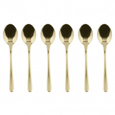 Sambonet Taste - Edelstahl / PVD champagnerfarben Mokkalöffel Set 6-tlg.