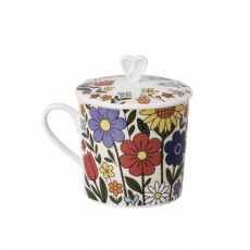 Rosenthal Home Flower Farm Flora Becher mit Henkel und Deckel 0,38 L
