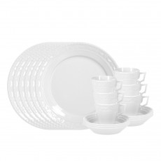 KPM Kurland Weiß Frühstücks-Set 18-tlg.