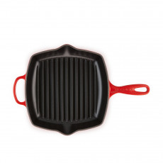 Le Creuset Grillpfannen und Grillplatten Grillpfanne quadratisch Kirschrot 26 cm