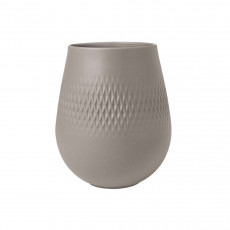 Villeroy & Boch Manufacture Collier Taupe Vase Carré klein 15 cm