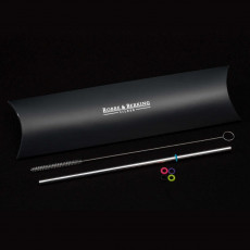 Robbe & Berking Bar-Kollektion - 90 g versilbert Trinkhalm mit Reinigungsbürste und 5x Kunststoffring