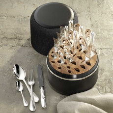 Robbe & Berking Belvedere - 150 g versilbert The Box inklusive 24-tlg. Menübesteck-Set Frozen Black