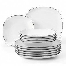 Seltmann Weiden Lido Black Line Speise-Set eckig 12-tlg.