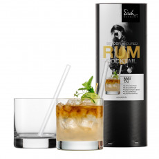 Eisch Secco Flavoured Rumcocktail Gläser mit Trinkhalmen in Geschenkröhre Set 4-tlg. 0,4 L