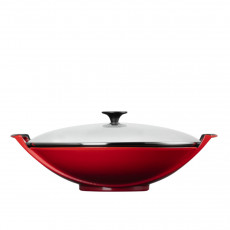 Le Creuset Woks Wok mit Glasdeckel Kirschrot 36 cm