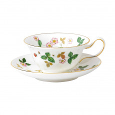 Wedgwood 'Wild Strawberry' Kaffeetasse / Teetasse 0,15 L mit Untertasse Peony 2-tlg.