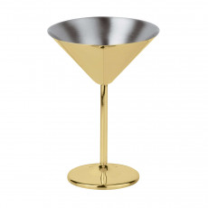 Sambonet Paderno Bar Utensils - Edelstahl / PVD Gold Martinischale / Cocktailschale h: 16,5 cm / 200 ml