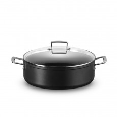 Le Creuset Aluminium-Antihaft-Pfannen Aluminium Schmorpfanne mit Glasdeckel 28 cm